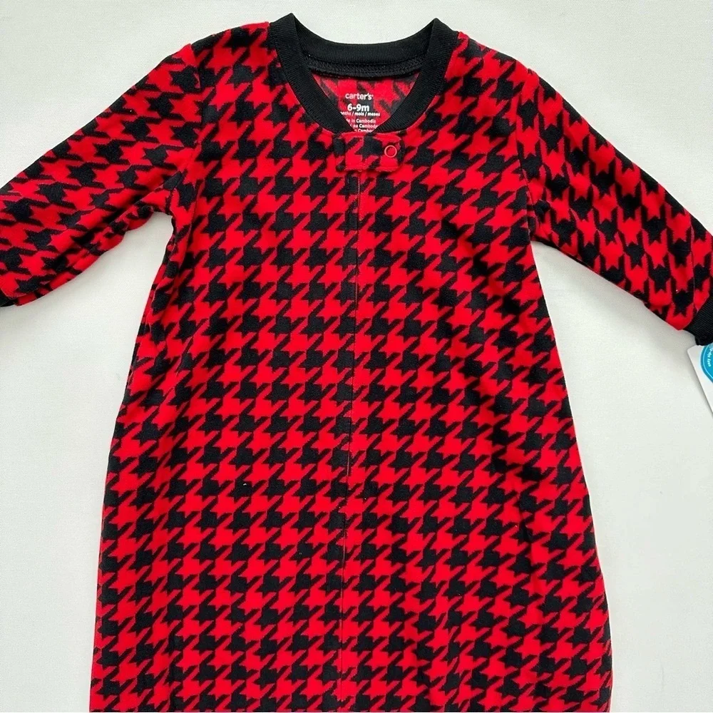 Carter's Red and Black Houndstooth Sleep Sack Size 6-9 Months